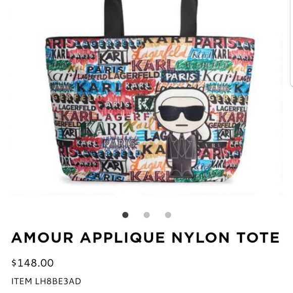 Karl Lagerfeld Paris Amour Large Nylon Tote Bag - Picture 4 of 16